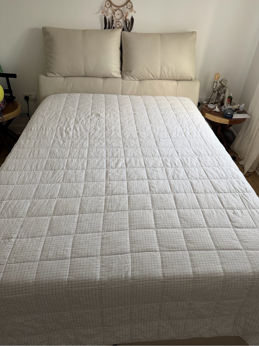 Zara Home Linen Cotton Reversible Quilted Bedspread 90.5 × 98.5”